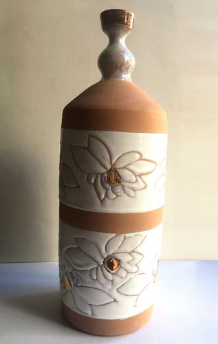 Vaso Bianco e Madreperla 10x32h cm